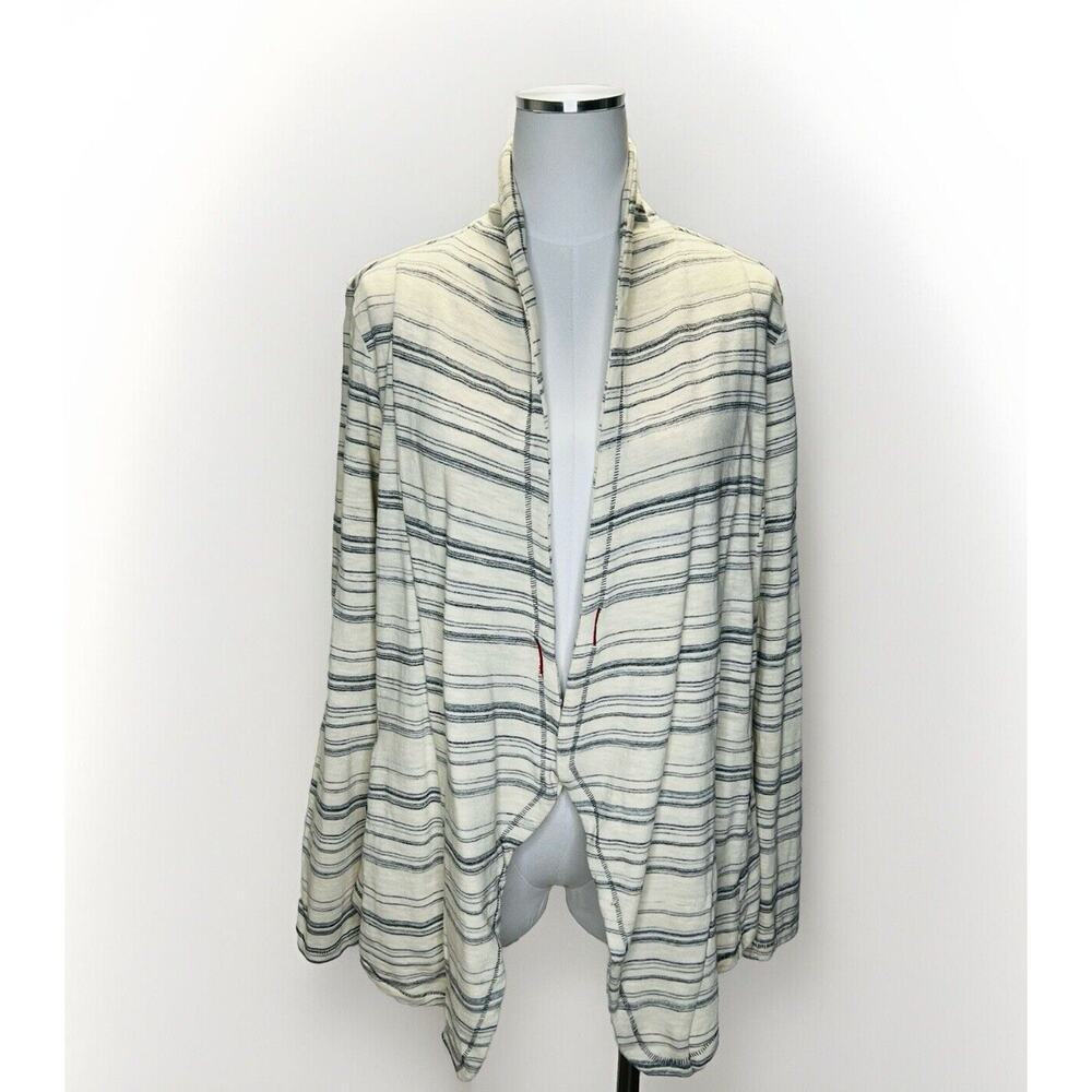 Anthropologie Saturday Sunday Womens Medium Stripe Long Sleeve Open Knit Jacket